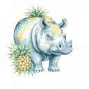 HIPPO, PINEAPPLE, MANDALA third eye tattoo design idea