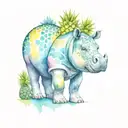 HIPPO, PINEAPPLE, MANDALA third eye tattoo design idea