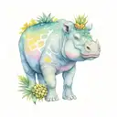 HIPPO, PINEAPPLE, MANDALA third eye tattoo design idea
