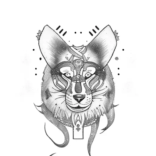 skadi with skis tattoo design idea