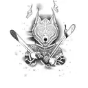 skadi skiing tattoo design idea