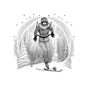 skadi skiing tattoo design idea