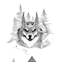 skadi with skis tattoo design idea