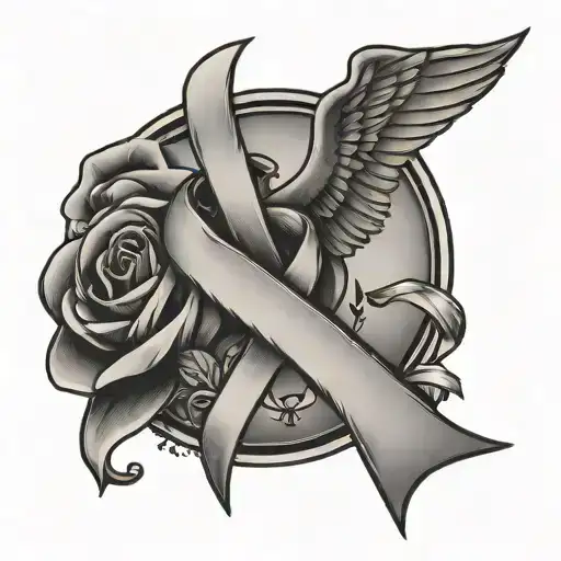 Air Force and cancer ribbon tattoo design idea