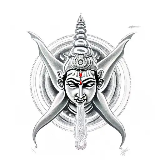 Trishull of shiva the hindu god  tattoo design idea