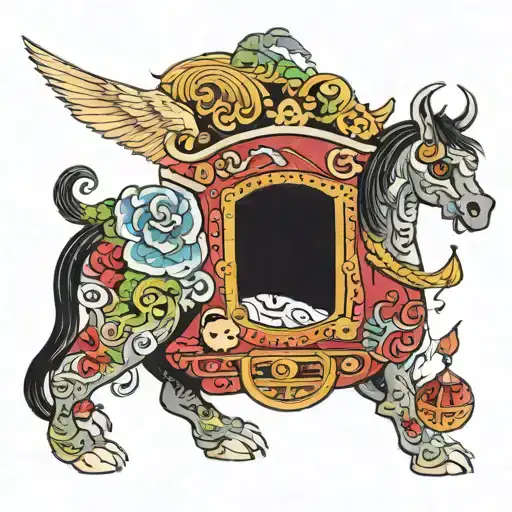 flying caravan tattoo design idea