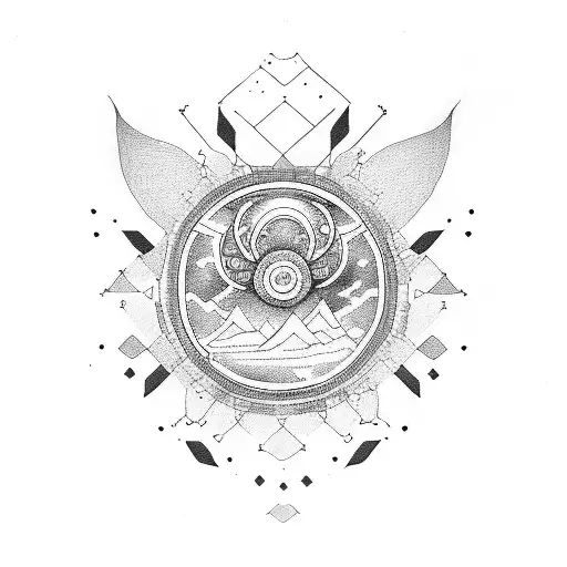 outline of Guam colorful feminine small tattoo design idea