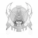 Traditional Dayak warrior with intricate tribal patterns tattoo design idea