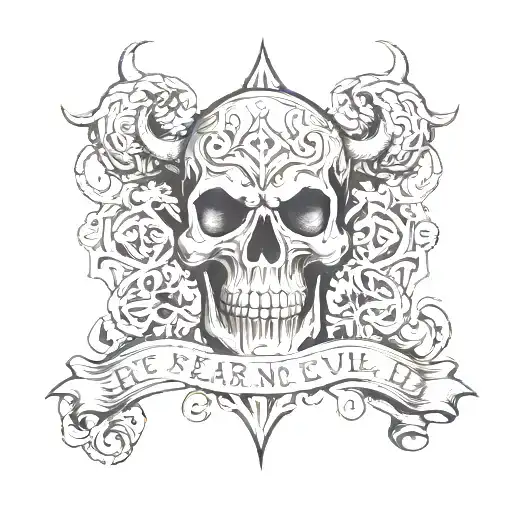 fear no evil tattoo design idea