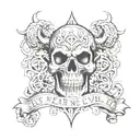 fear no evil tattoo design idea