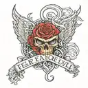 fear no evil tattoo design idea