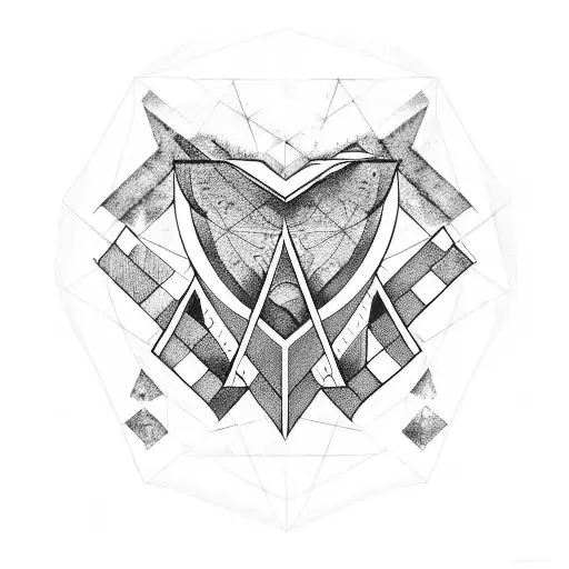 Triangle with heart intertwined and faded Russian flag as background tattoo design idea