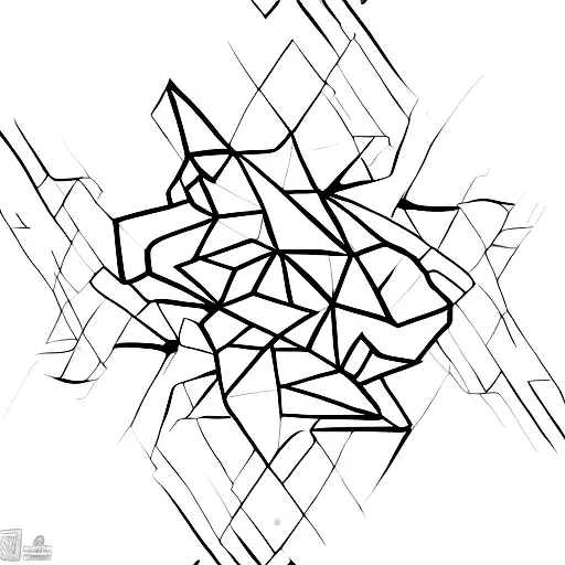 An abstract geometric pattern inspired by video game graphics, with the 'wasd' keys as a focal point tattoo design idea