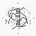 A sleek and modern font design of the 'wasd' keys intertwined with binary code tattoo design idea