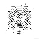 A sleek and modern font design of the 'wasd' keys intertwined with binary code tattoo design idea