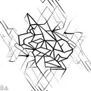 An abstract geometric pattern inspired by video game graphics, with the 'wasd' keys as a focal point tattoo design idea