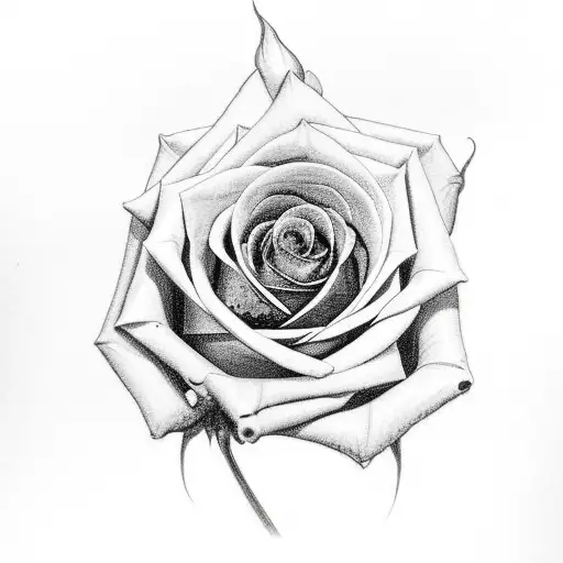 Sketch "A Rose Laying Side Ways, The Stem Says..." Tattoo Idea