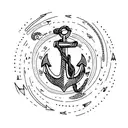 Anchor with the name Ali tattoo design idea