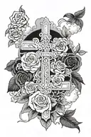 I want the scripture Proverbs 16:3 with the crosses, clouds, and roses  tattoo design idea