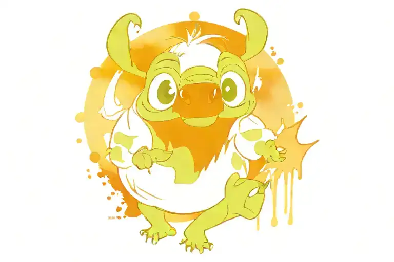 disney stitch mike wazowski carl tattoo design idea