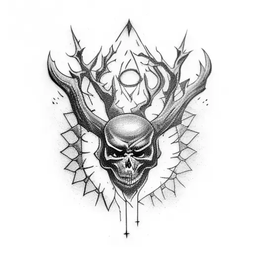 witch dark evil tattoo design idea