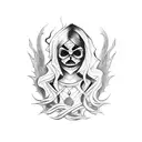 witch dark evil tattoo design idea