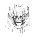 witch dark evil tattoo design idea