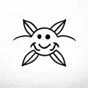 flower with smiley face tattoo design idea