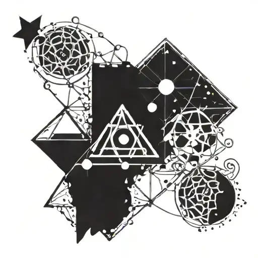 Anunnaki symbol intertwined with Pleiades constellation tattoo design idea