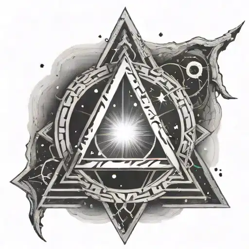 Anunnaki symbol intertwined with Pleiades constellation tattoo design idea