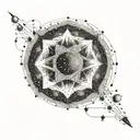 pleadies constellation  incorporating sumerian eight  tattoo design idea