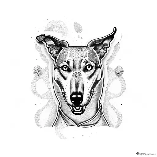 greyhound playing basketball tattoo design idea