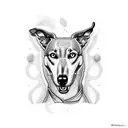 greyhound playing basketball tattoo design idea