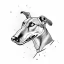 greyhound playing basketball tattoo design idea