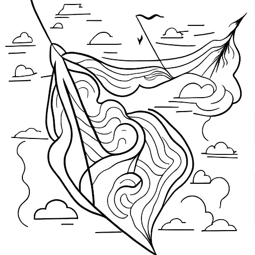 Kite in a hurricane tattoo design idea