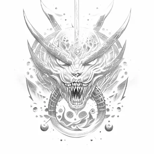 demon slayer katana with water breath tattoo design idea