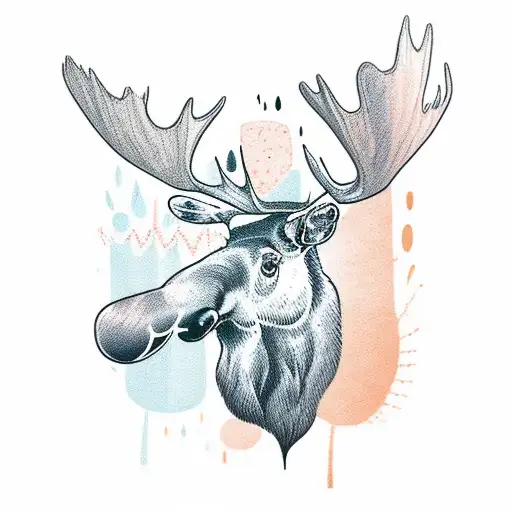 moose love tattoo design idea