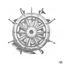 wagon wheel tattoo design idea