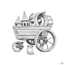 wagon wheel tattoo design idea