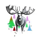 moose love tattoo design idea