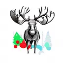 moose love tattoo design idea