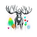 moose love tattoo design idea