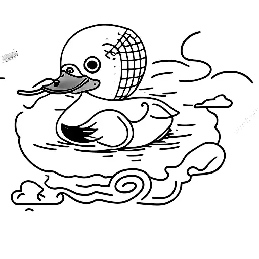 semi-colon hidden in a duck  tattoo design idea