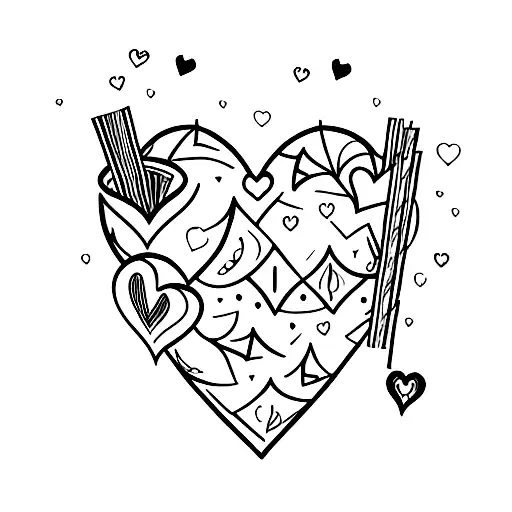 A minimalist tattoo of a cocktail glass with a heart-shaped straw, symbolizing the love for fun and alcohol. tattoo design idea