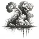 smoke dark clouds tattoo design idea