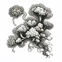 smoke dark clouds tattoo design idea