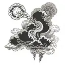 smoke dark clouds tattoo design idea
