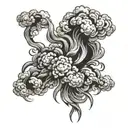 smoke dark clouds tattoo design idea