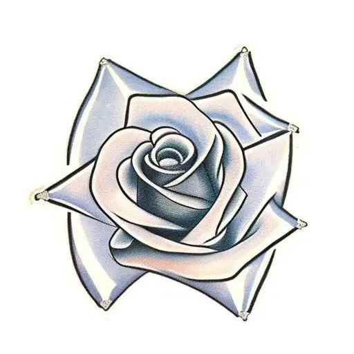 create a cross that has a ribbon wrapped around the cross, with a cool design on the outside that includes a few roses a tattoo design idea
