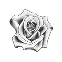 create a cross that has a ribbon wrapped around the cross, with a cool design on the outside that includes a few roses a tattoo design idea